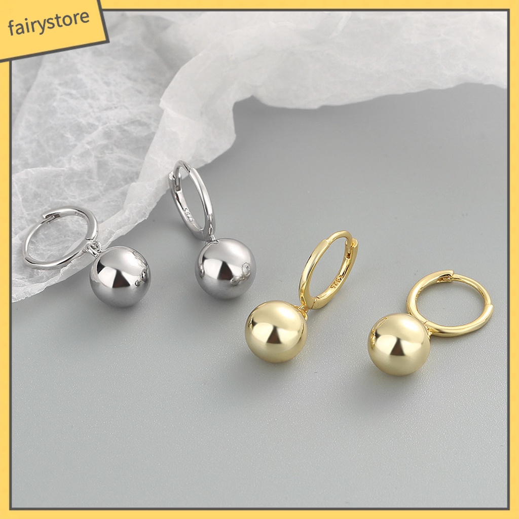 1 Đôi Bông Tai Dạng Vòng Ngắn Màu Trơn Khối Lượng Nhẹ Thời Trang Cho Nữ