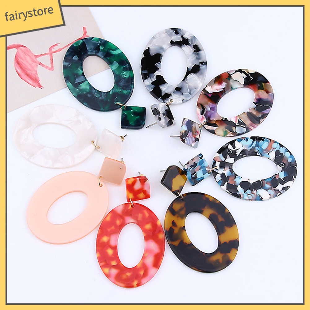 Bông Tai Hình Tròn Họa Tiết Rằn Ri Thời Trang Dành Cho Nữ