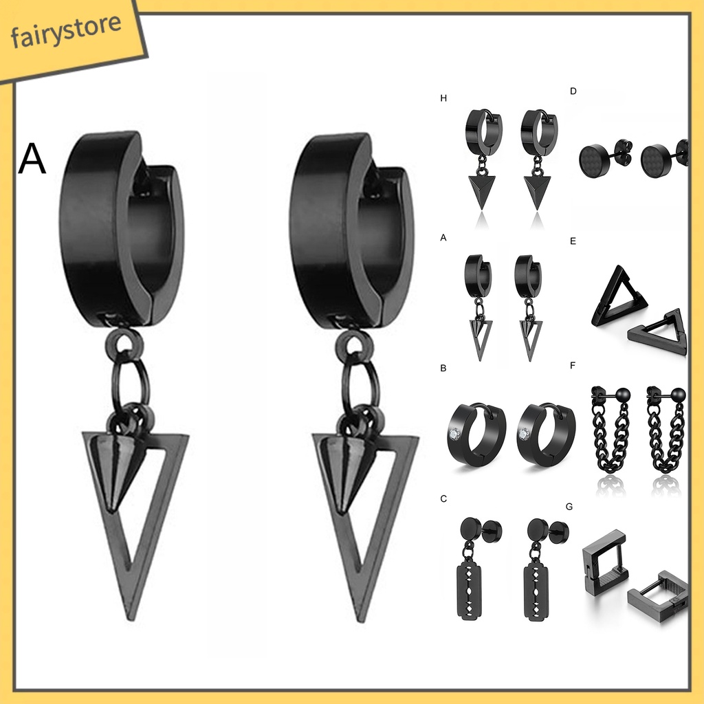 1 Bông Tai Nam Đính Đá Nhiều Hình Dạng Màu Sắc Phong Cách Gothic