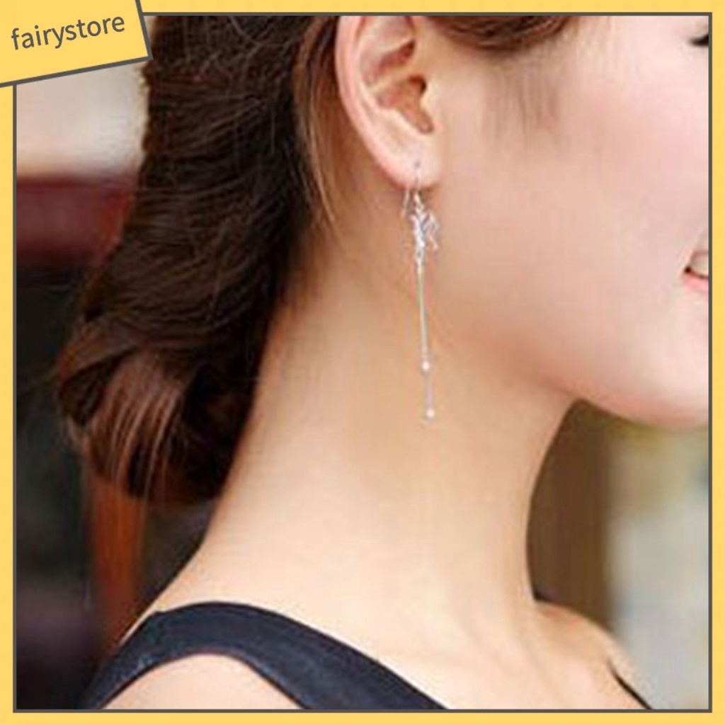 Bông Tai Chuỗi Dài Hình Bướm Bằng Hợp Kim Thanh Lịch Dành Cho Nữ