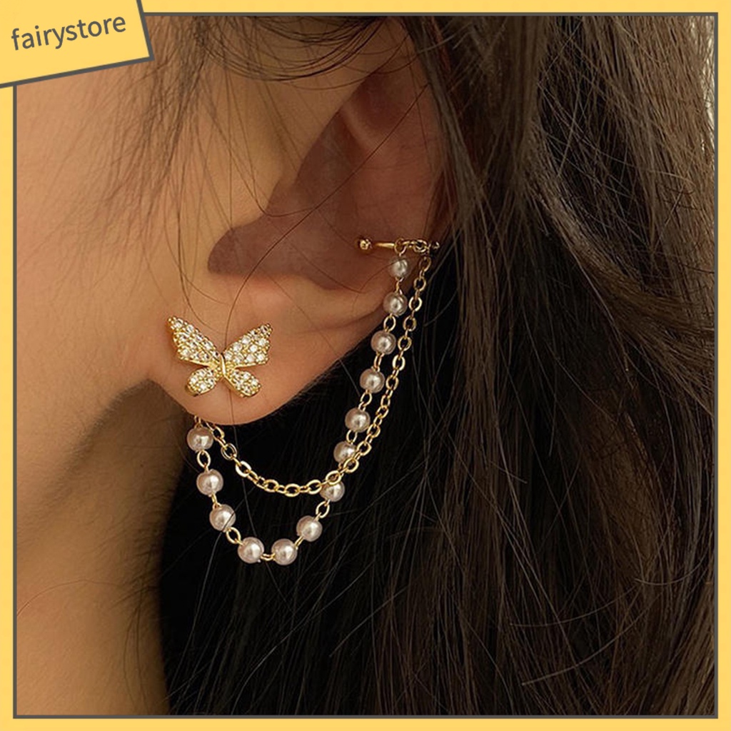 1 Đôi Bông Tai Hình Bướm Bằng Hợp Kim Tinh Tế Dành Cho Nữ