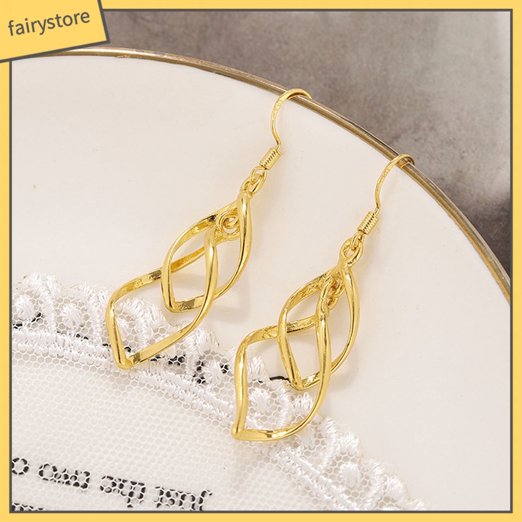 1 Đôi Bông Tai Móc Dạng Xoắn Phong Cách Bohemian Tinh Tế Lâu Trôi Thích Hợp Mặc Hàng Ngày