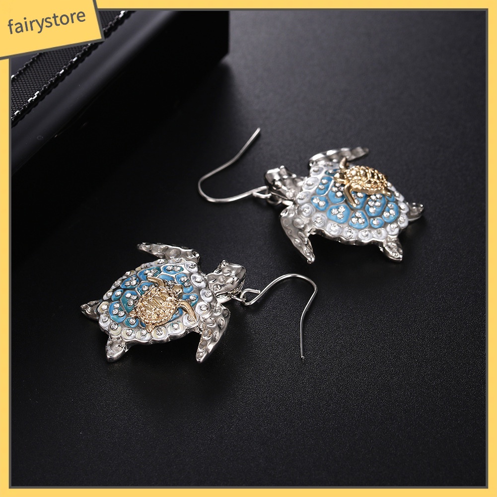 Bông Tai Hình Chú Rùa Đính Đá Trang Trí Dành Cho Nữ