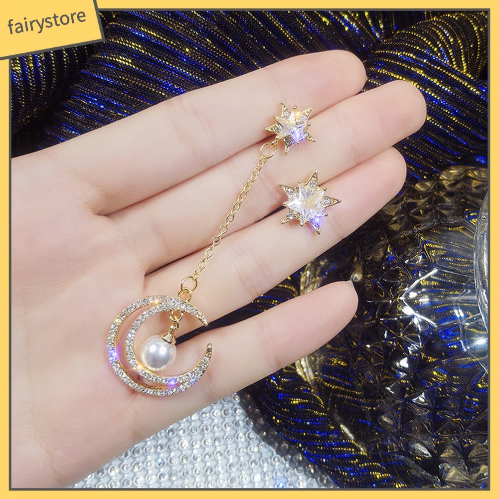 Khuyên Tai Hình Ngôi Sao Và Mặt Trăng Thời Trang Cho Nữ