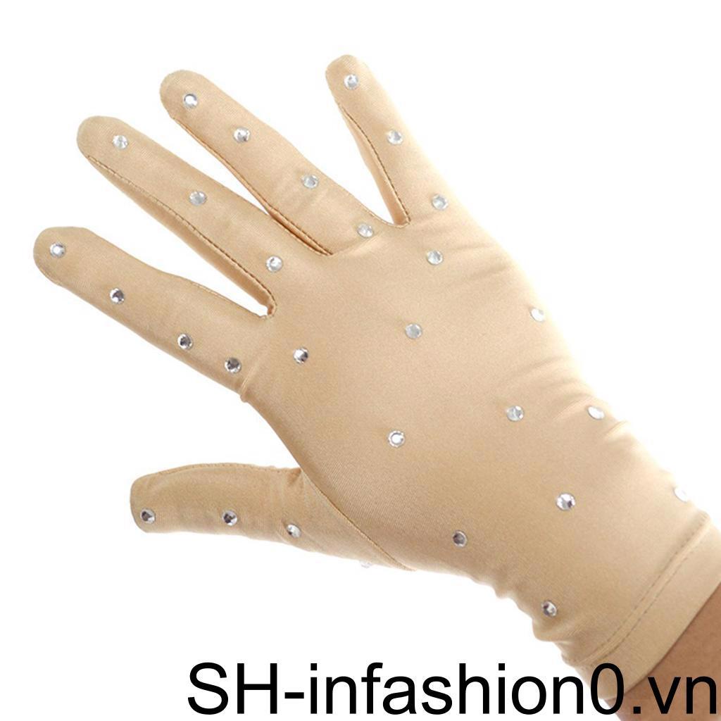 Găng Tay Co Giãn Có Đính Đá Dùng Cho Mô Hình Trượt Băng / Thi Đấu