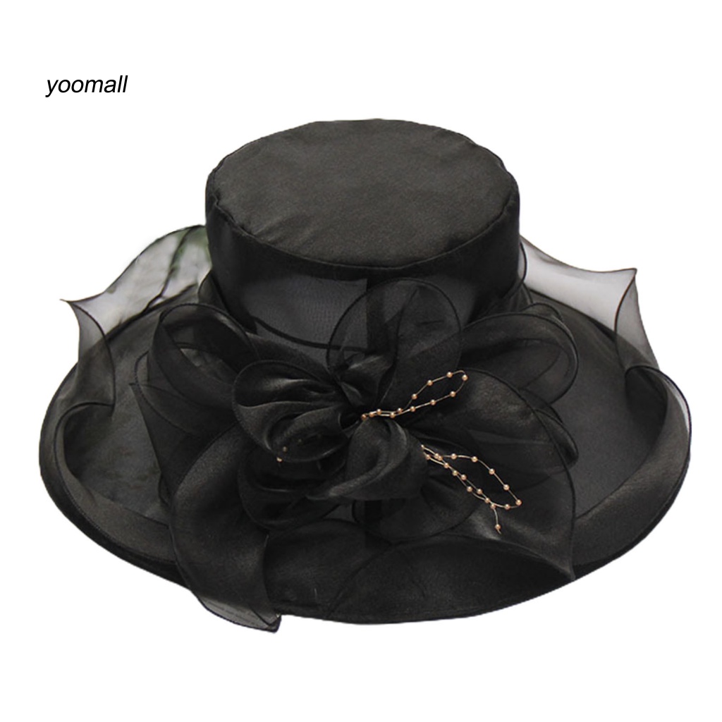 Mũ Chống Nắng Phối Lưới Họa Tiết Hoa Có Thể Gấp Gọn Cho Nữ