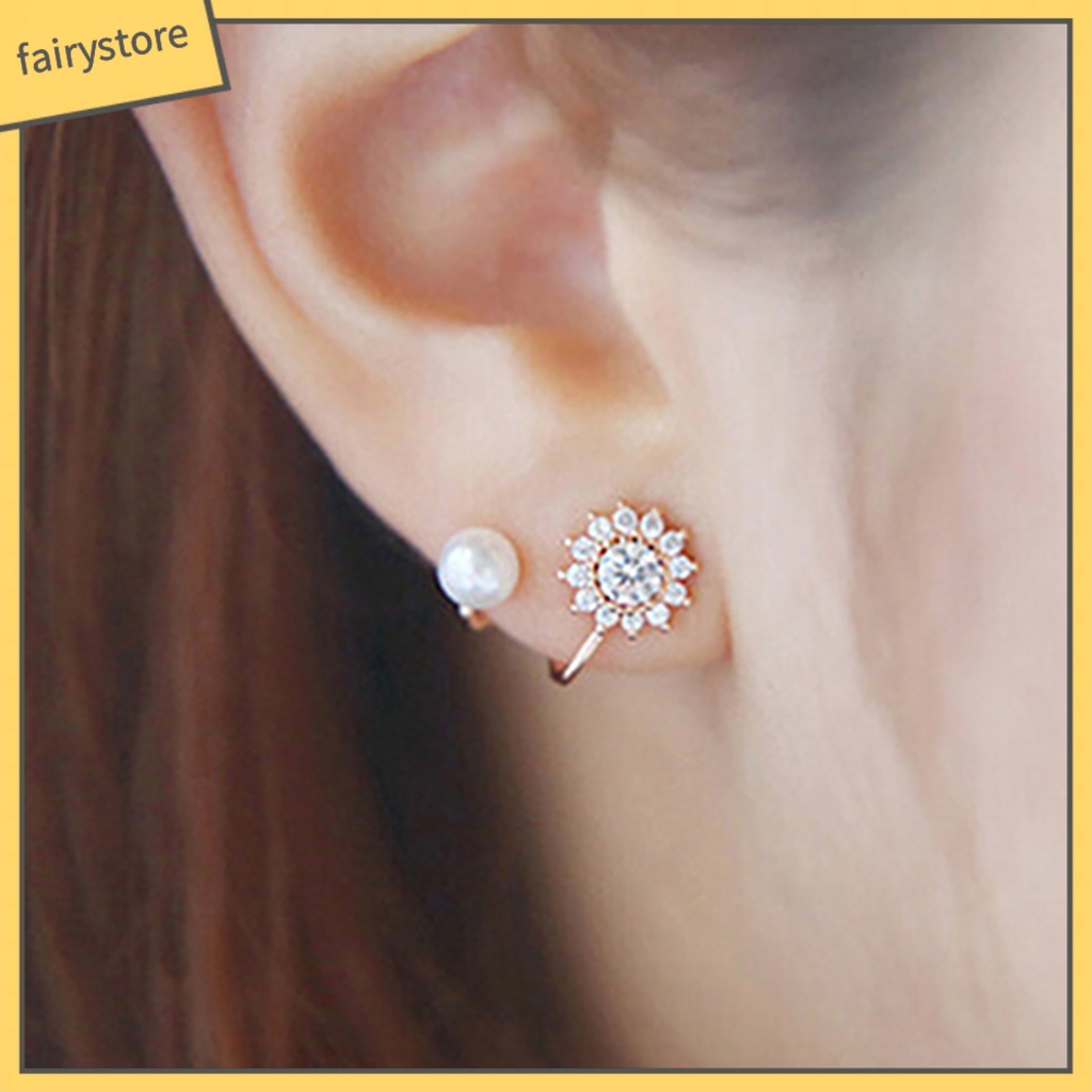 1 Đôi Bông Tai Hình Bông Tuyết Đính Đá Siêu Nhẹ Thanh Lịch