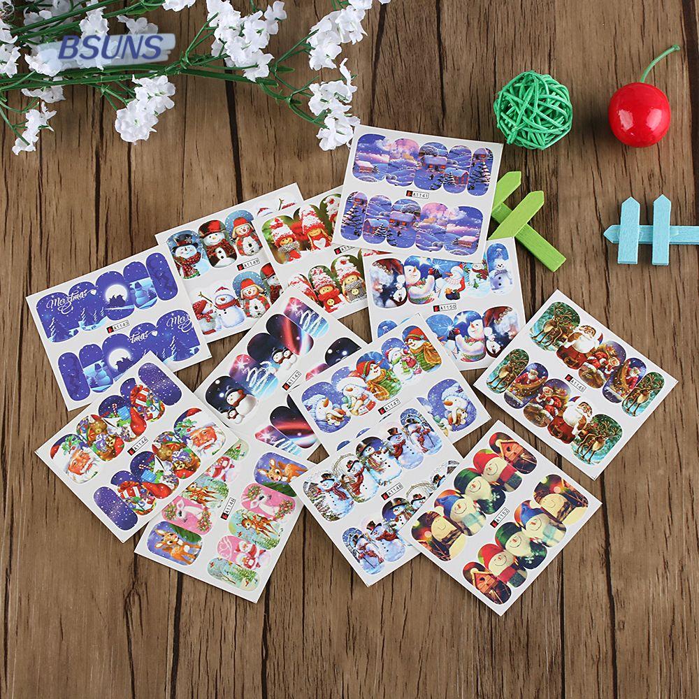 Set 12 Tấm Hình Dán Móng Tay Nghệ Thuật Nhiều Họa Tiết Thời Trang