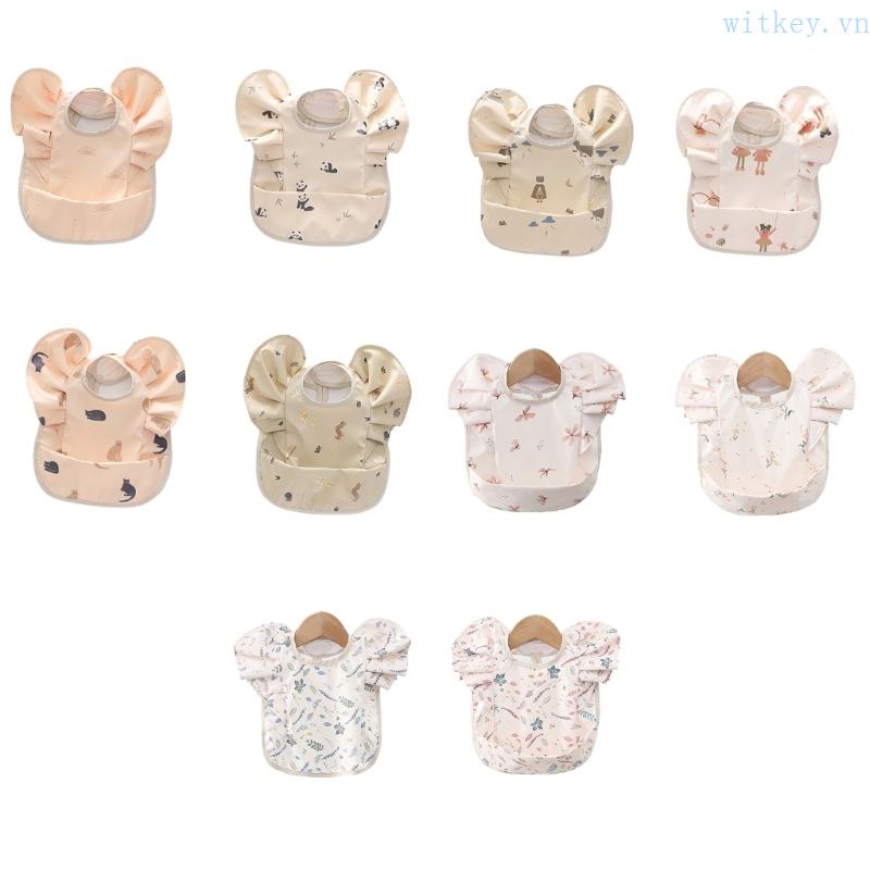 Yếm Ăn Siêu Nhẹ Phối Túi Đựng Thức Ăn Siêu Dễ Lau Chùi Phong Cách Hàn Quốc Cho Bé Trai Và Gái