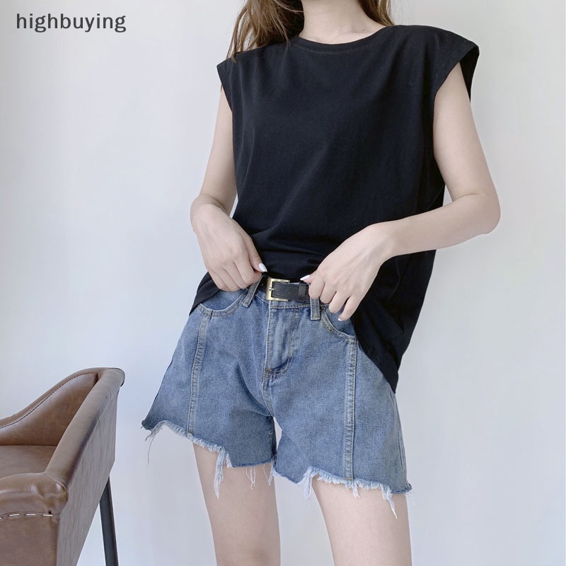 Áo Thun Sát Nách Cổ Tròn Dáng Rộng Màu Trơn Thời Trang Cho Nữ