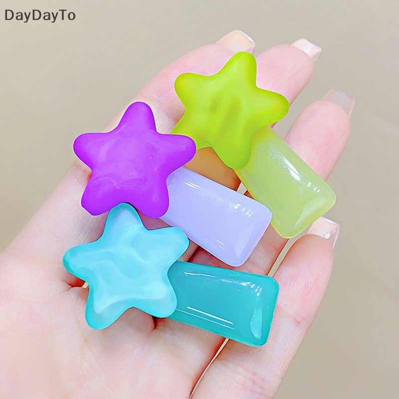 Kẹp Tóc Hình Ngôi Sao Bằng Resin Màu Sắc Ngọt Ngào Dễ Thương Thời Trang Mùa Hè Cho Bé Gái