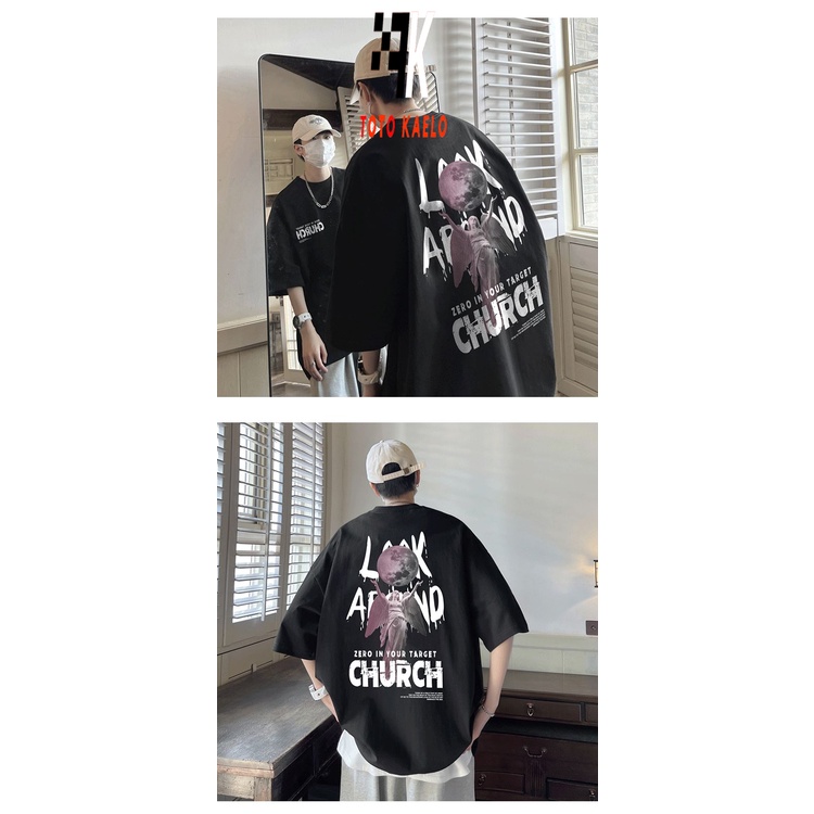 TOTOK Áo phông áo thun unisex Ngắn Tay Cổ Chữ V In Chữ Phong Cách hip hop RE0108