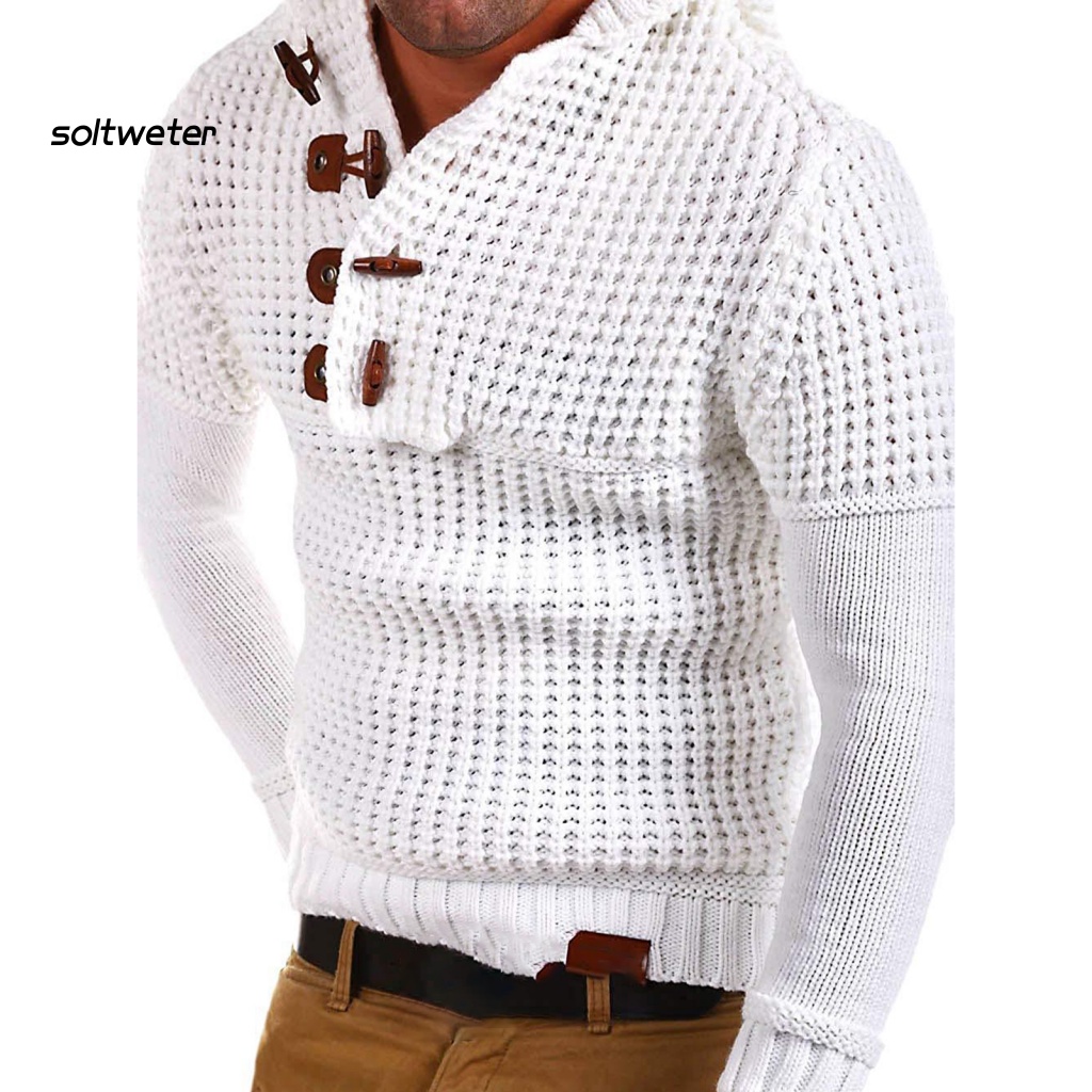 Áo Sweater Dệt Kim Chui Đầu Cổ Chữ V Màu Sắc Trơn Cài Khóa Cổ Điển Thời Trang Mùa Đông Cho Nữ