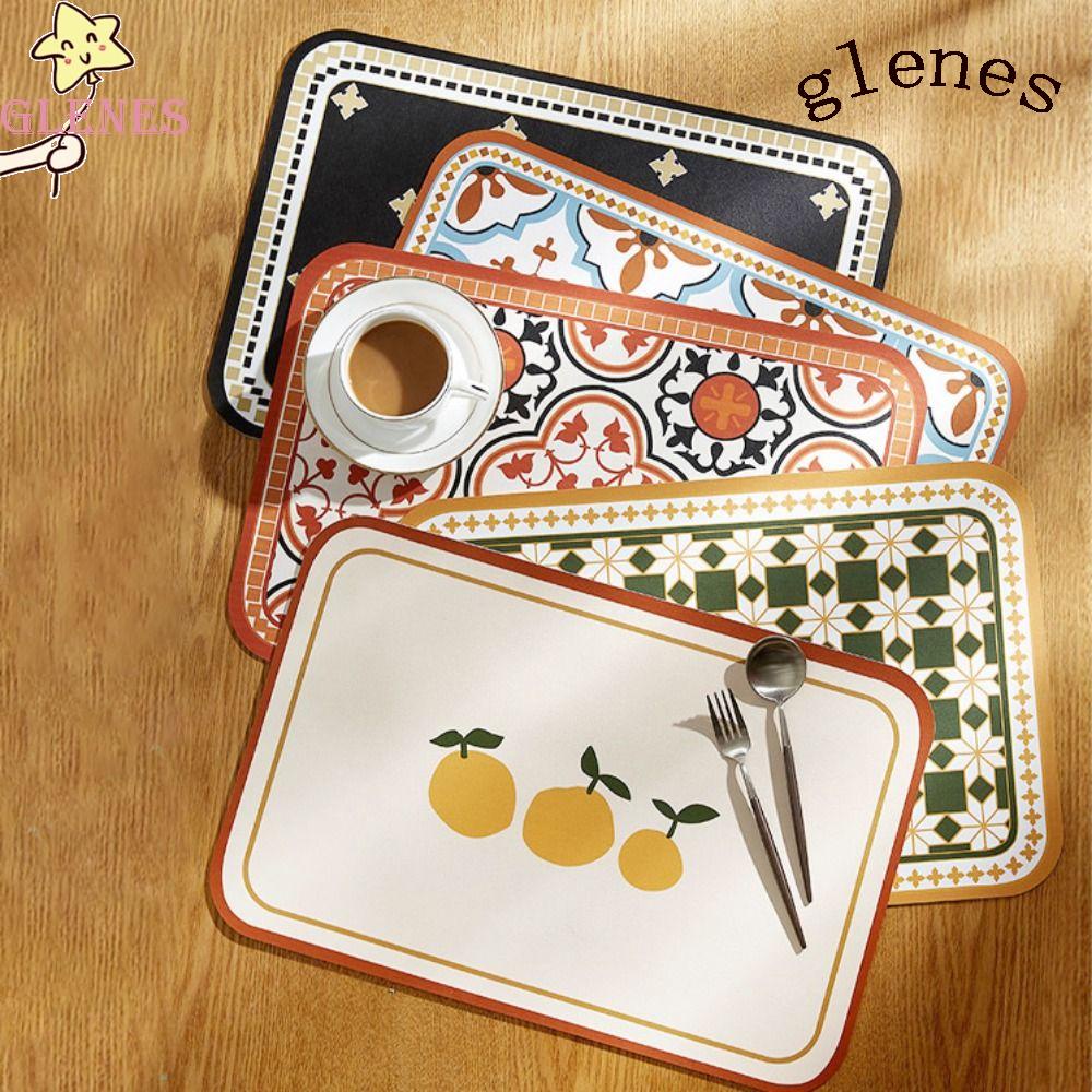 Thảm Lót Chén Dĩa Bằng Da Cách Nhiệt Chống Trượt / Thấm Nước / Dầu Mỡ Kiểu