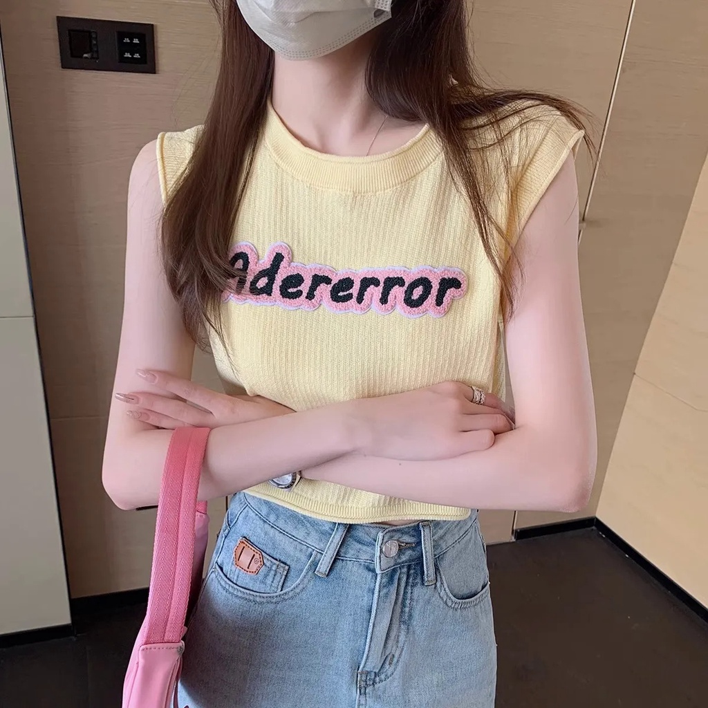 Áo Croptop Hai Dây Phong Cách Retro Mỹ Cho Nữ