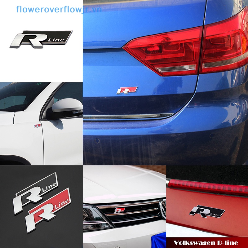 Sticker Chữ R-LINE Bằng Kim Loại Dán Trang Trí Xe Hơi VW CC GTI Passat