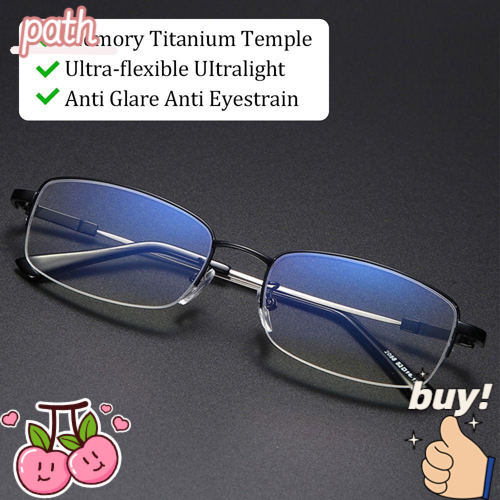 PATH Kính Đọc Sách Nửa Gọng Đơn Giản Chống Ánh Sáng Xanh Phong Cách Vintage Thời Trang