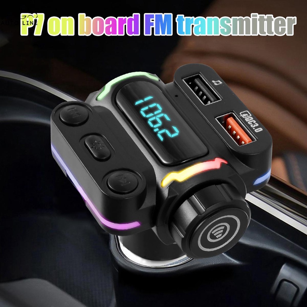 Tẩu Sạc Nhanh Hai Cổng USB Bluetooth 5.0 FM PD 20W Type-C SHOPCYC9724 Cho Xe Hơi