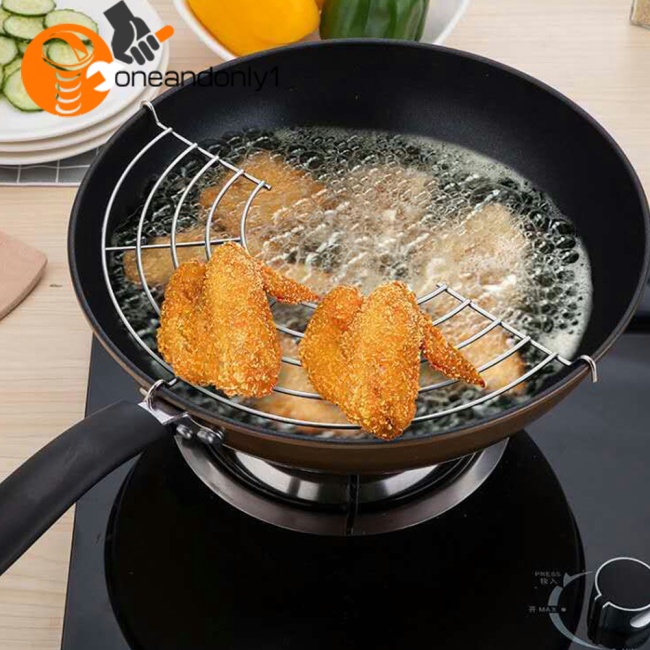 1 Giá Lọc Dầu Bằng Thép Không Gỉ Hình Bán Nguyệt Cách Nhiệt Tiện Dụng Cho Nhà Bếp