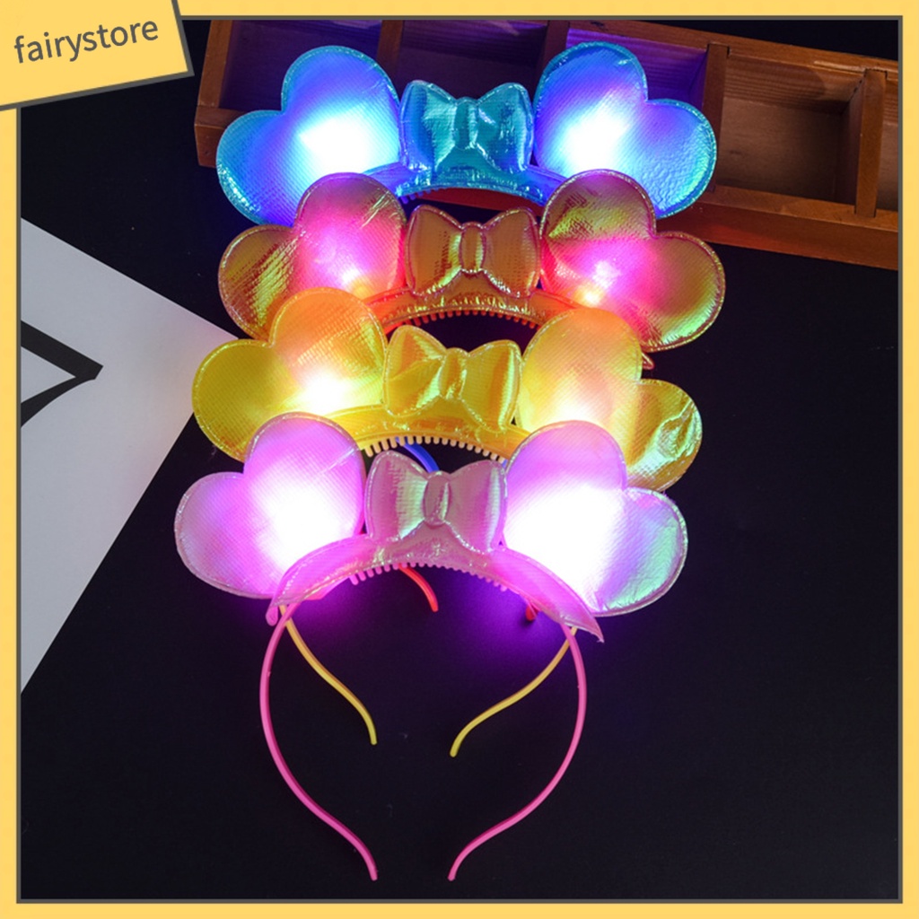 1 Bộ Băng Đô Cài Tóc Hình Trái Tim Có Đèn LED Phát Sáng Trang Trí Tiệc Năm Mới