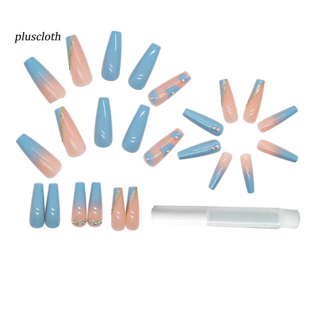 1 Bộ Móng Tay Giả Dạng Nhấn Kèm Keo Dán Có Thể Tháo Rời Cho Salon
