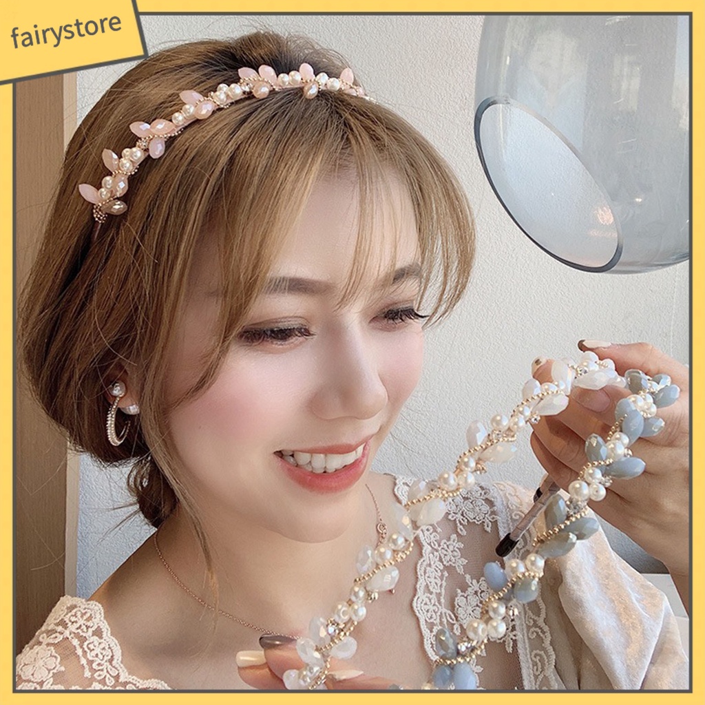 Kẹp Tóc Đính Ngọc Trai Giả Pha Lê &amp; Đá Nhiều Màu Chống Trượt Cho Nữ