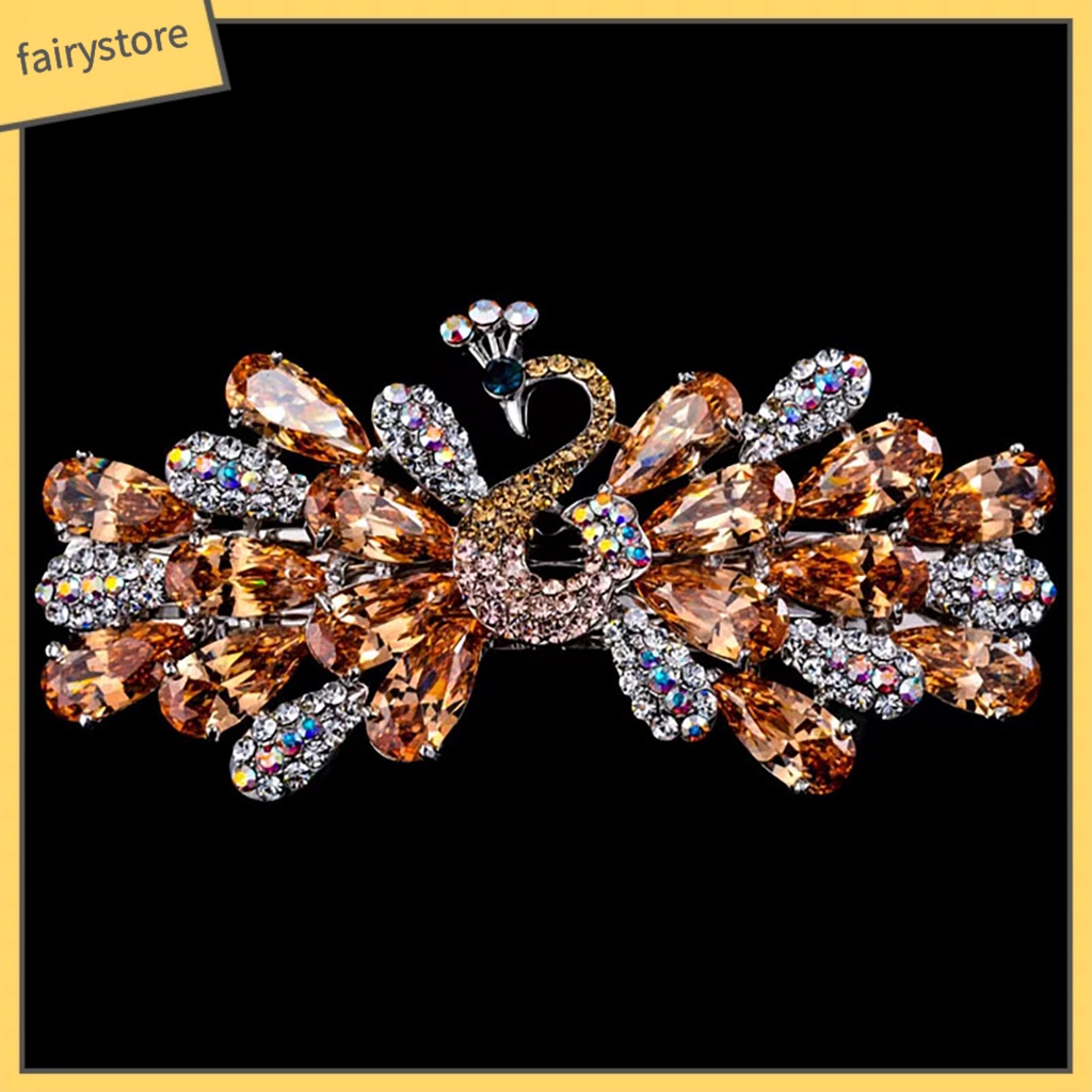 Kẹp Tóc Đính Pha Lê Giả Lấp Lánh Chống Trượt Tiện Dụng