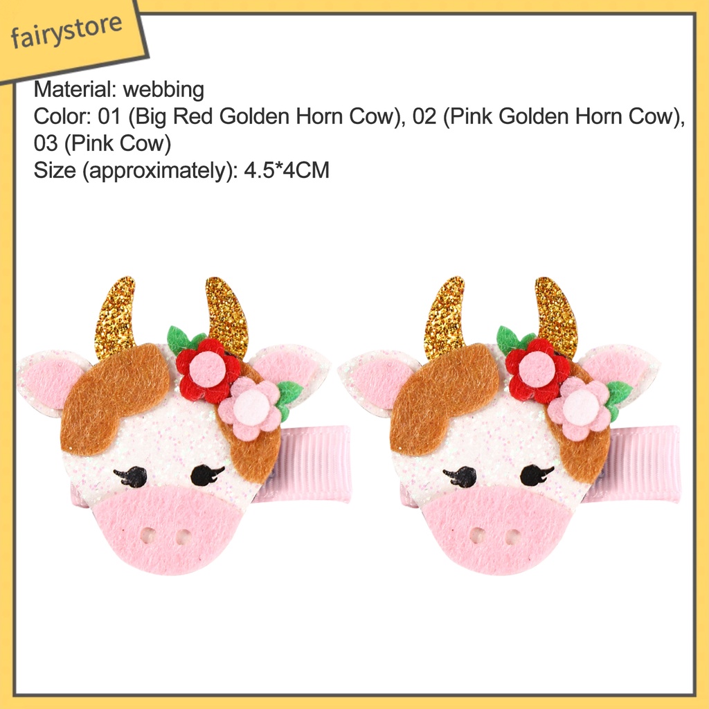 1 Cặp Kẹp Tóc Hoạt Hình Xinh Xắn Cho Bé Gái