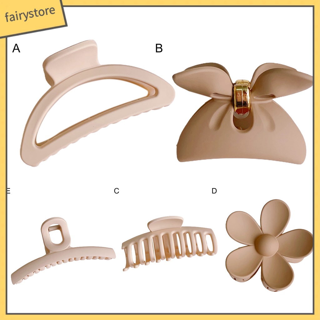 Kẹp Tóc Màu Trơn Chống Trượt Nhiều Hình Dạng Dùng Tại Nhà