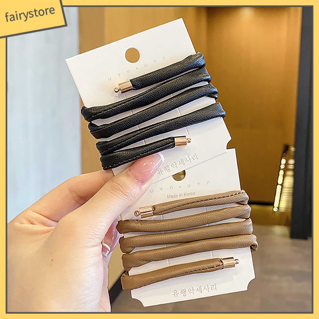 Dây Buộc Tóc Đuôi Ngựa Giả Da Dài Linh Hoạt Có Thể Gập Lại