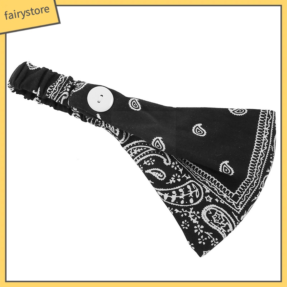 Băng Đô Cài Tóc Co Giãn Mềm Mại Đính Nút Hình Hoa Dành Cho Nữ Tập Yoga Thể Thao