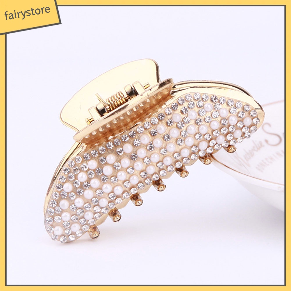 Kẹp Tóc Đính Đá Và Ngọc Trai Giả Thanh Lịch Dành Cho Nữ