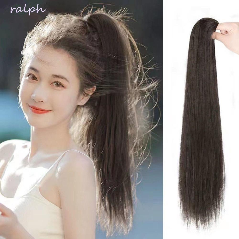 Kẹp Tóc Đuôi Ngựa Thẳng Dài Màu Nâu Mượt Mà Cho Nữ