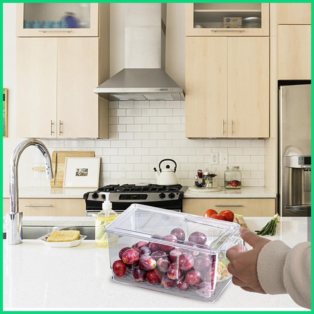 Hộp Đựng Trái Cây / Thực Phẩm Để Tủ Lạnh Có Thể Xếp Chồng Lên Nhau Tiện Dụng