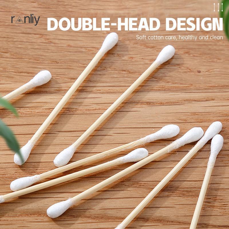 Ranliy💗Bịch tăm bông 100 que thân gỗ
