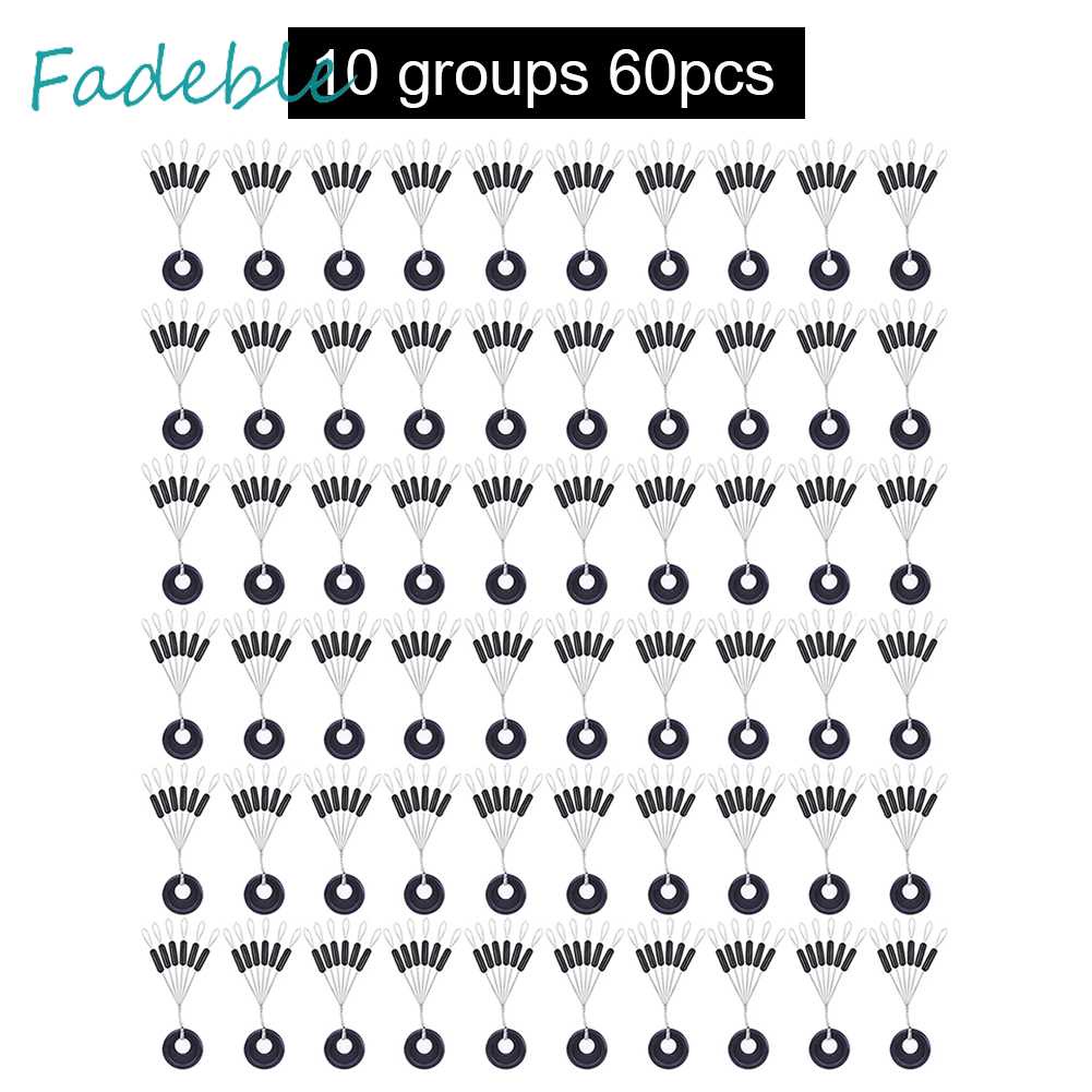 Bộ 60 / 10 / 10 Phụ Kiện Chặn Dây Câu Cá Bằng Cao Su Chuyên Dụng