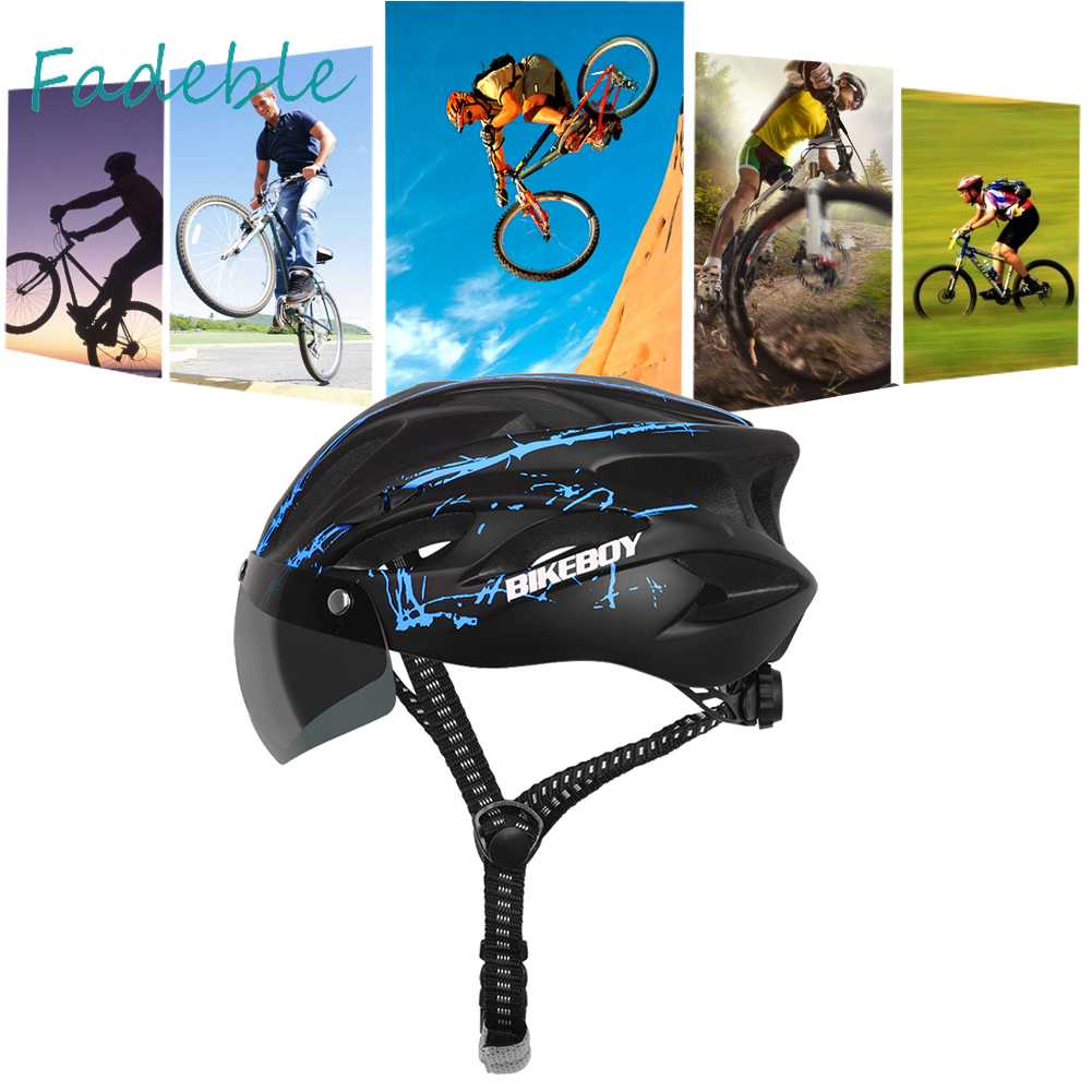 Mũ Bảo Hiểm Tích Hợp Kính Râm Thoáng Khí Cho Nam Và Nữ Đi Xe Đạp