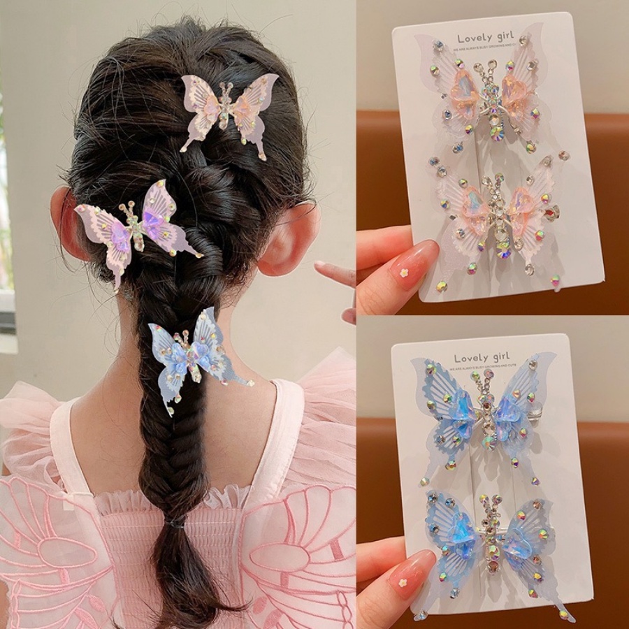 Kẹp Tóc Hình Bướm Đính Đá Dễ Thương Cho Nữ