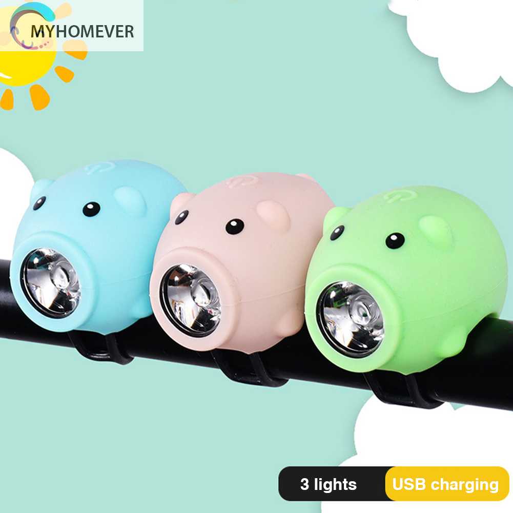 Đèn Chiếu Sáng Phía Trước 3 Chế Độ Hình Chú Heo Hoạt Hình Trang Trí Xe C