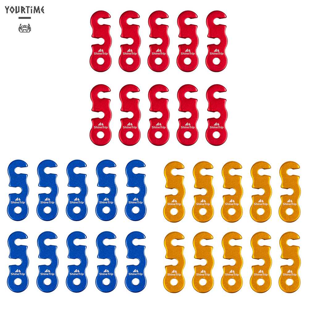 Bộ 10 Móc Khóa Dây Lều Cắm Trại Hình Chữ S