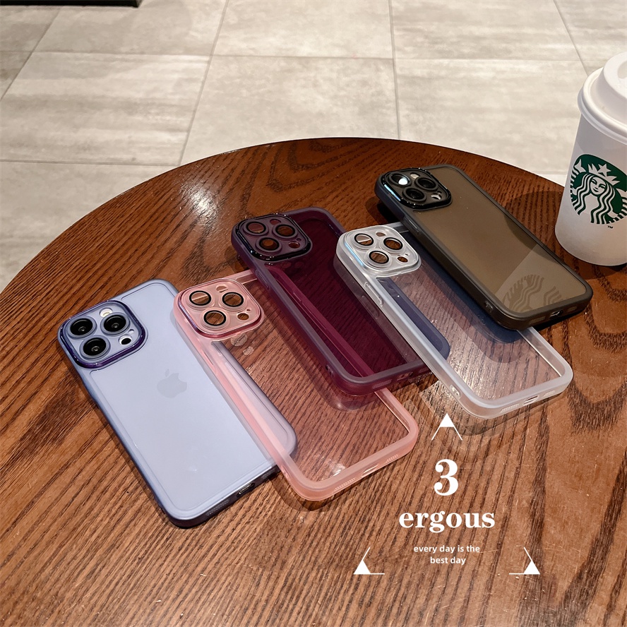 Ốp Điện Thoại TPU Mềm Trong Suốt Đơn Giản Bảo Vệ Ống Kính Cho IPhone 14 13 12 11 Pro Max SE2020 X XR Xs Max 7 8 6 6s Plus