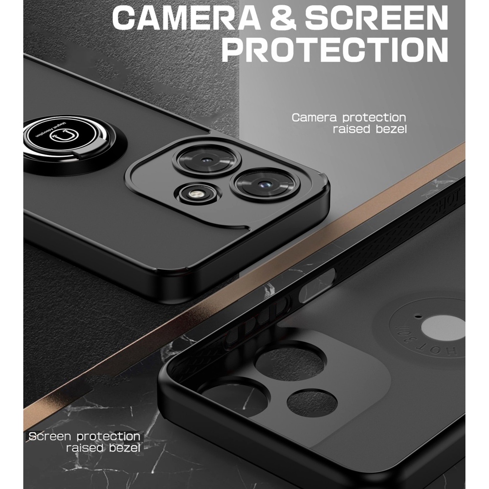 Infinix Hot 30i Hot 30 Play NFC Hot 20S Hot 20 Play Hot 12 Pro Hot 11 Note 30i Note 12 G96 Tecno Pova 5 Pova 4 Pro Vỏ điện thoại chống sốc mờ mờ sang trọng có đế kim loại