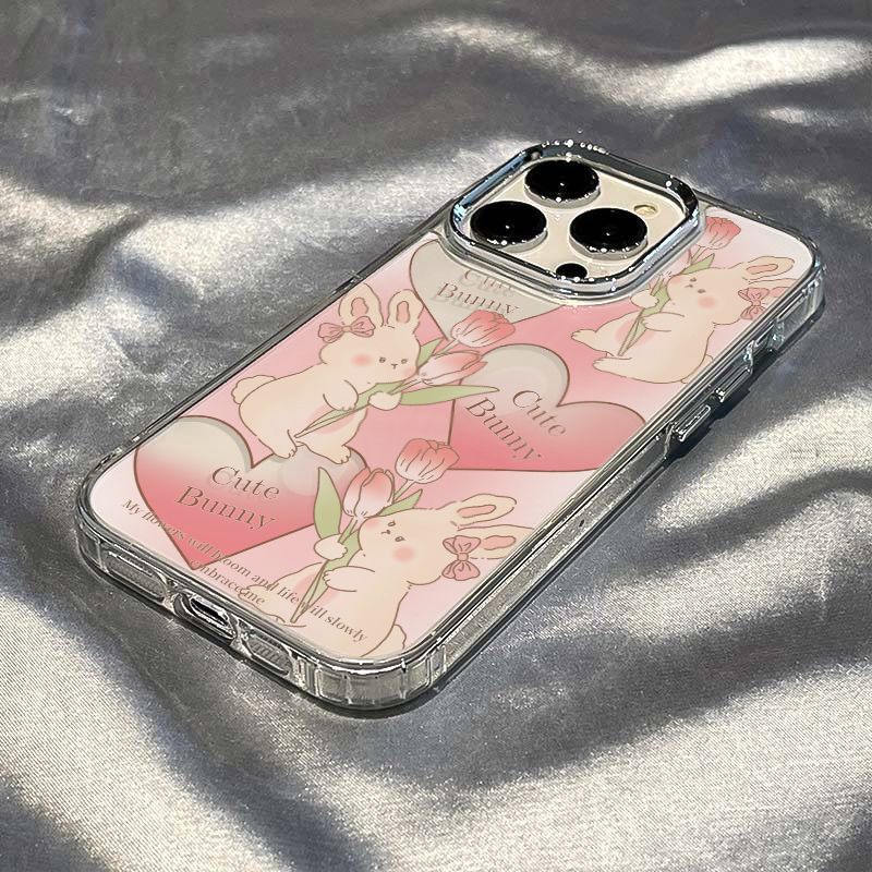 ✅Ốp Điện Thoại Dẻo Họa Tiết Chú Thỏ &amp; Hoa Đơn Giản Chống Sốc Cho iPhone12 CVDK / 1311 14ProPlus xsmax8 7