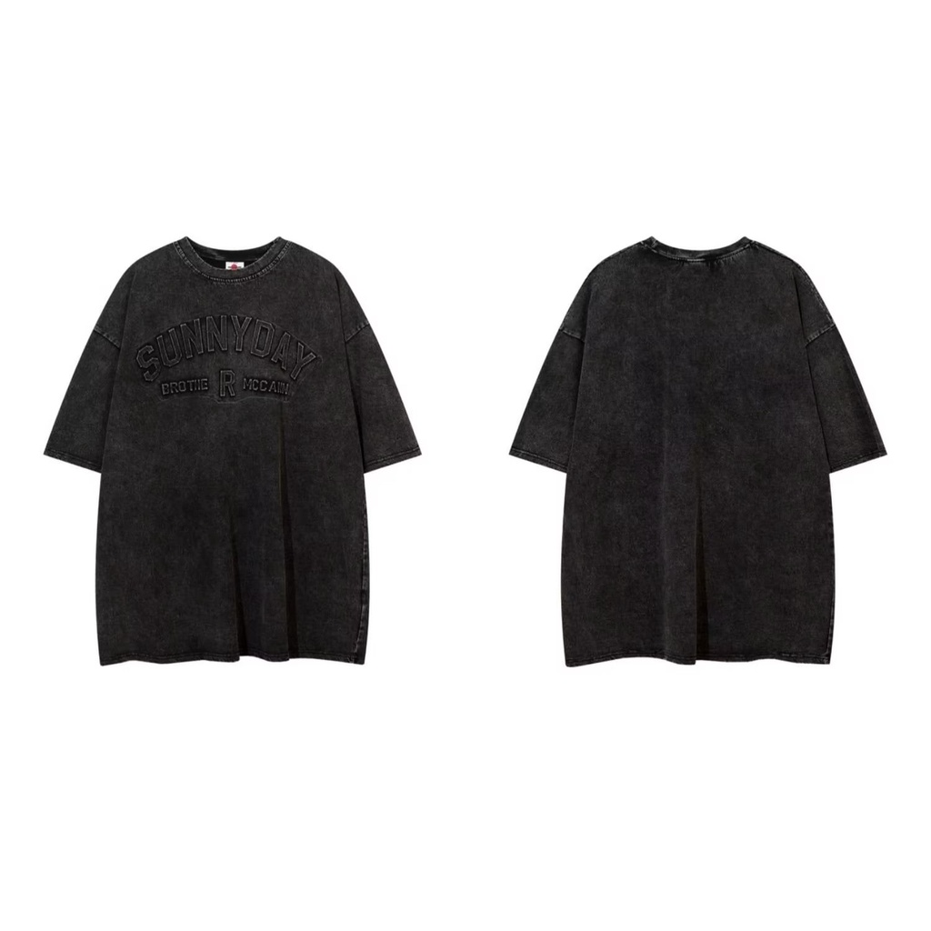 Áo Thun Tay Ngắn In Nổi Họa Tiết Phong Cách Đường Phố Mỹ Mùa Hè Cho Nam