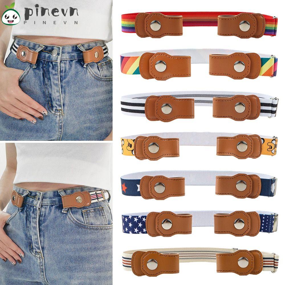 Set 2 Thắt Lưng Vải Canvas Co Giãn Không Khóa Có Thể Điều Chỉnh