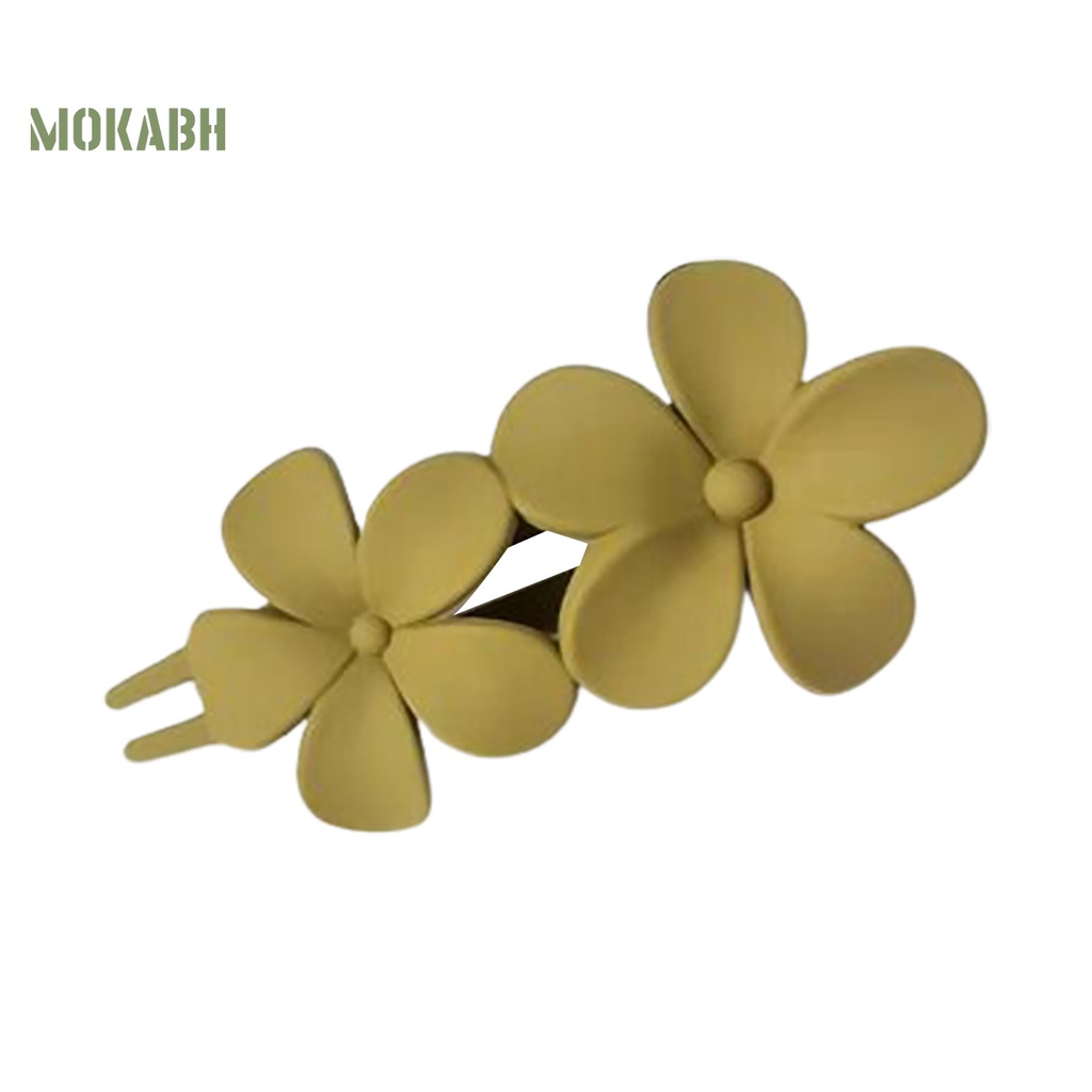 Kẹp Tóc Hình Hoa Hai Lớp Chống Trượt Chống Rơi Màu Trơn Thanh Lịch