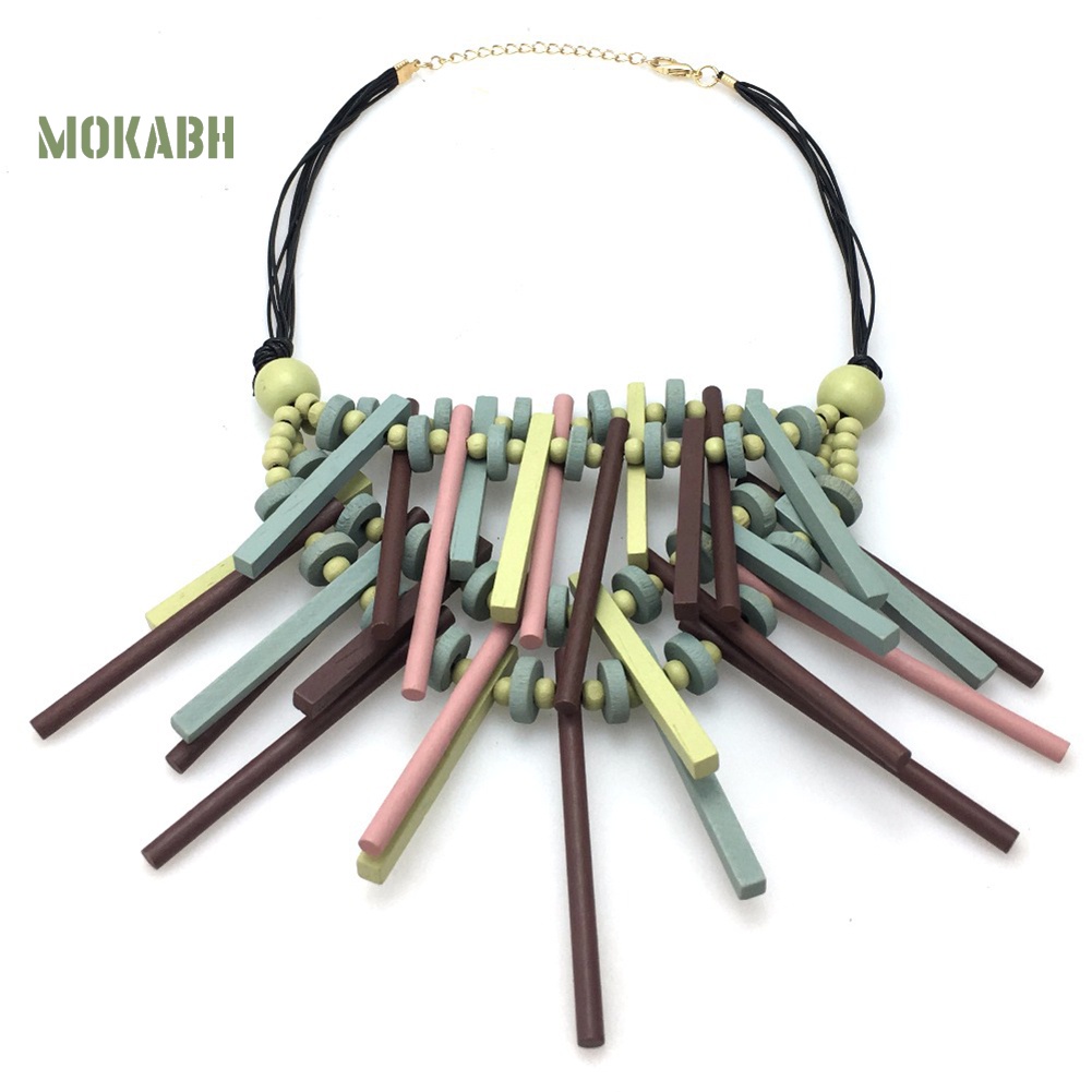 [Mok Abh] Vòng Cổ Kết Hạt Gỗ Châu Phi