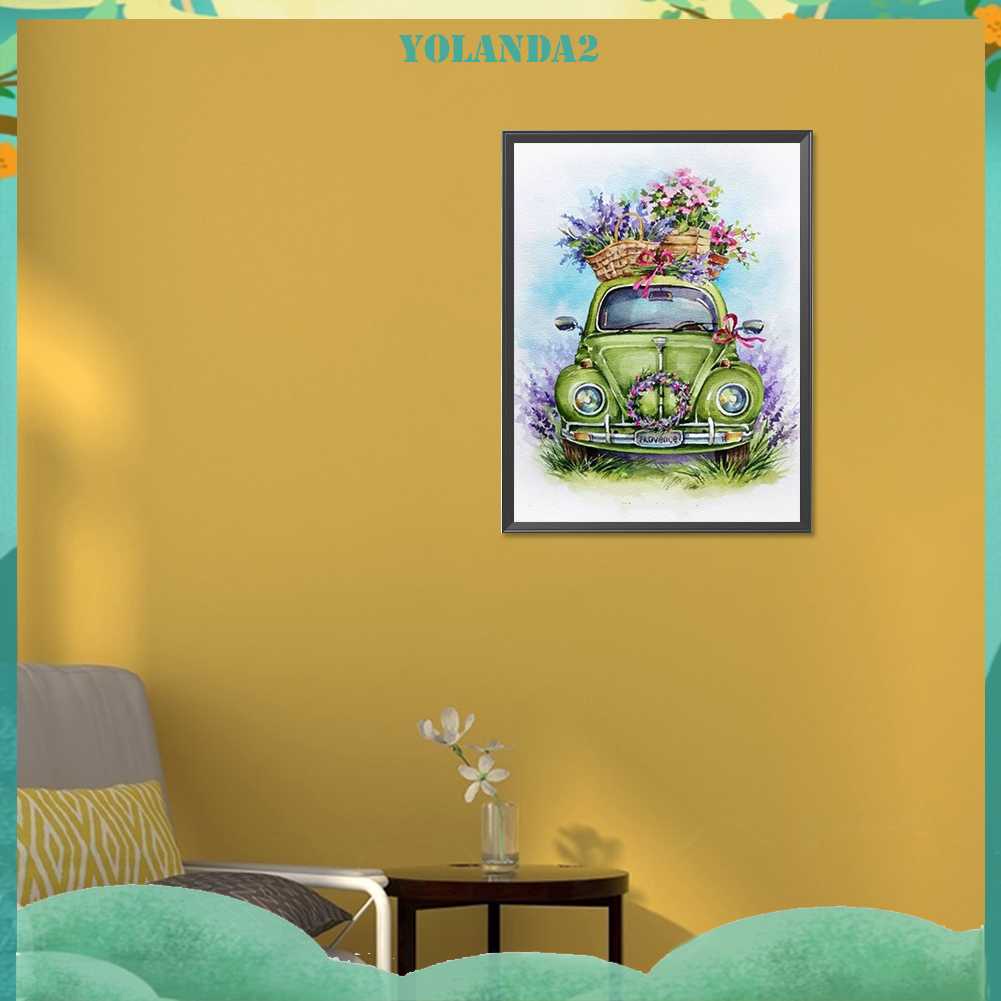 Tranh Đính Đá Kim Cương Toàn Bộ 5D DIY Hình Vẽ Hoa Trang Trí Nhà Cửa Xe Hơi