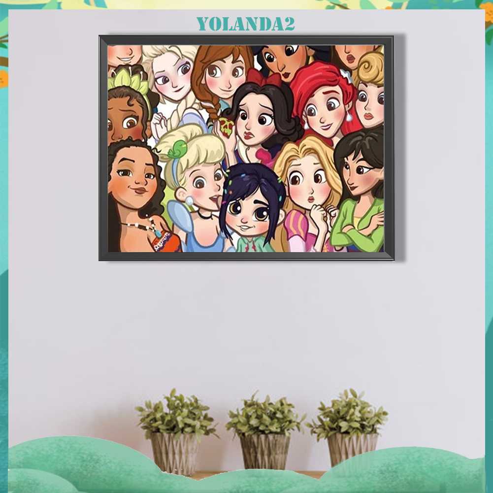 Bộ Tranh Đính Đá 5D Họa Tiết Công Chúa Hoạt Hình Độc Đáo DIY Dùng Trang Trí Nhà Cửa