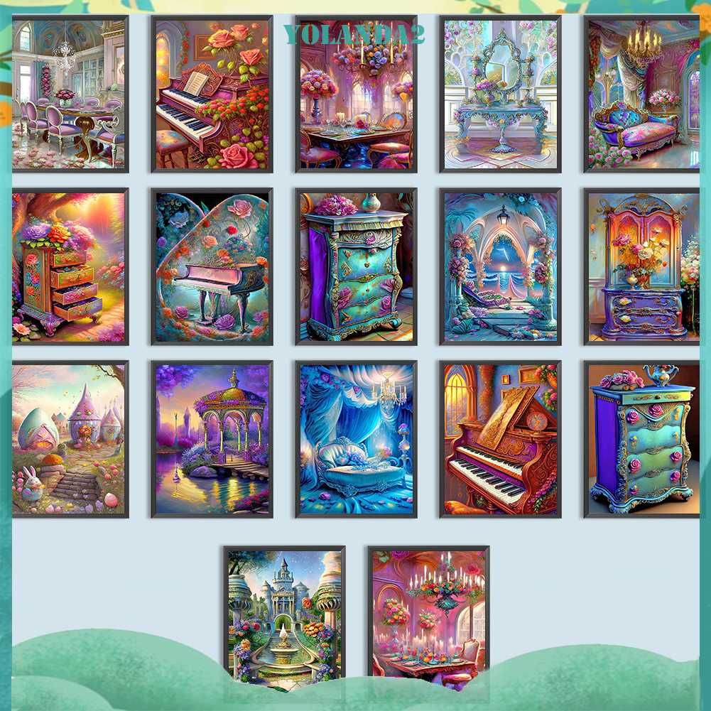 Tranh Đính Đá Kim Cương Toàn Bộ 5D DIY Hình Vẽ Trừu Tượng Trang Trí Nhà Cửa